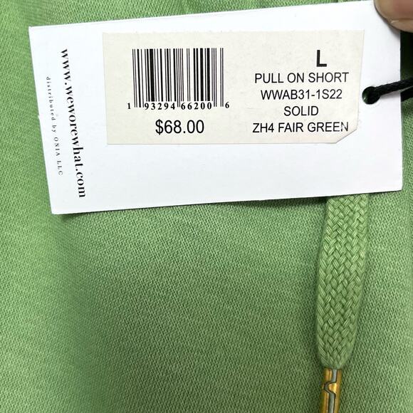 WeWoreWhat Pull On Shorts Sz L Green Drawstring Waist Fleece Lined Sweat… - Picture 7 of 9